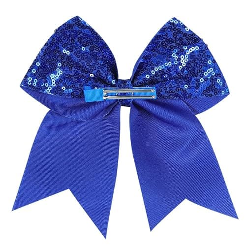12-Color Jumbo Glitter Cheer Bow Clip – 7” Sequin Hair Bow for Girls, Perfect for Softball, Uniforms, Christmas, Halloween, and Special Occasions thumbnail 5