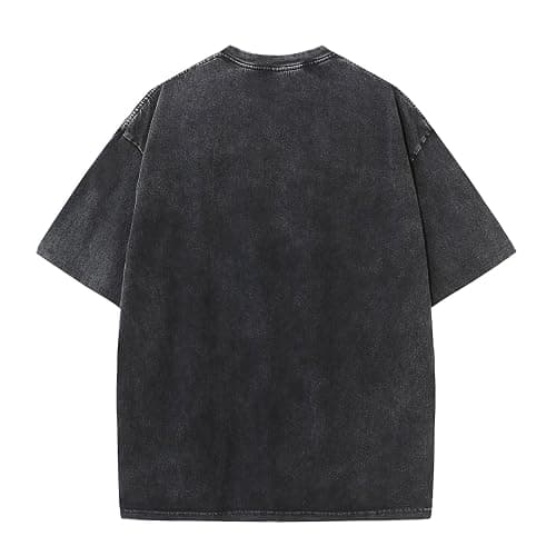 UOUA Mens Graphic Tees Vintage Oversized T-Shirts Casual Acid Wash Cotton Streetwear (S-2XL) thumbnail 4