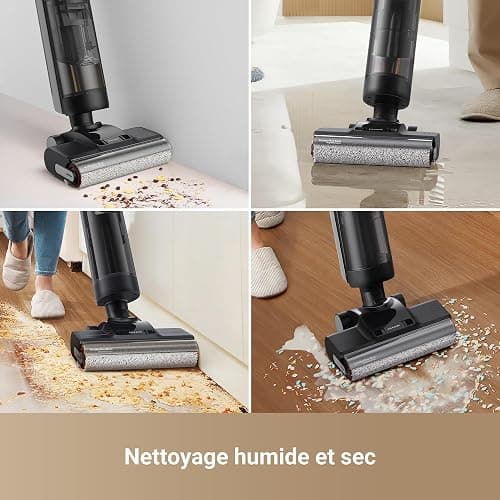 dreame H12 Pro Ultra Aspirateur Eau et poussière, Lavage 60 °C, Séchage 30 Min, Nettoyage Auto Double Rotation avec Racleur Résistant, Aspiration 16 000 Pa, Brosse 2 Bords, Détection Intelligents thumbnail 4