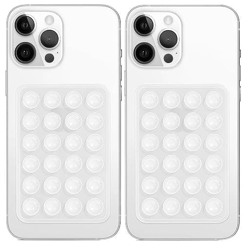 Anteel 2 Pack Silicone Suction Phone Case Mount, Non Slip Sticky Grip for Cellphone, Silicon Adhesive Suction Cup Mount, Strong Grip Holder for Selfies and Videos (Translucent) - Image 1