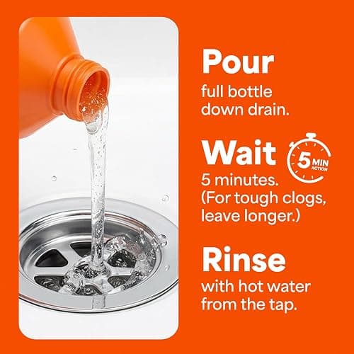 Mr Muscle Drain Unblocker 2x1L, Heavy Duty Fast Acting Gel Sink Unblocker | Heavy-duty drain gel dissolves stubborn clogs fast, works 3x better than bleach and is safe for all pipe types. thumbnail 8