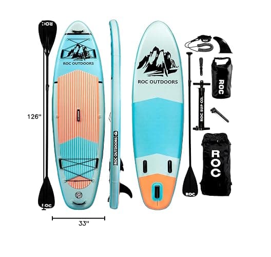 Roc Inflatable Stand Up Paddle Boards with Premium SUP Paddle Board Accessories, Wide Stable Design, Non-Slip Comfort Deck for Youth & Adults thumbnail 7