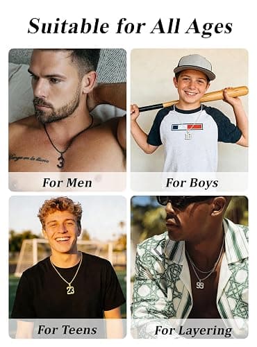HEYOLL Number Necklace for Men Rustproof Stainless Steel Rope Chain Pendant Basketball/Soccer/Football/Baseball Stuff Accessories Jersey Number Necklaces For Boys Personalized Sports Jewelry Gifts thumbnail 3