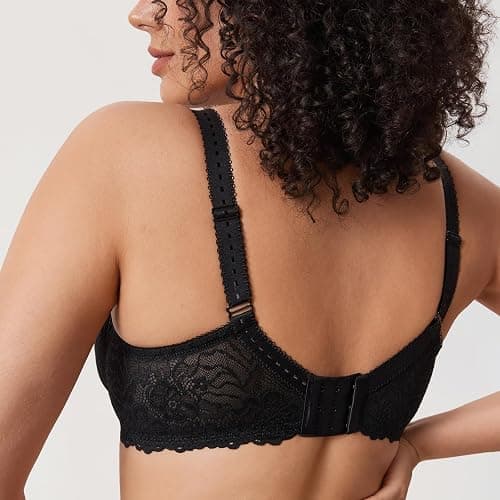 DELIMIRA Women's Plus Size Minimizer Bras Full Coverage Lace Unlined Underwire Bra B-K Cups thumbnail 2