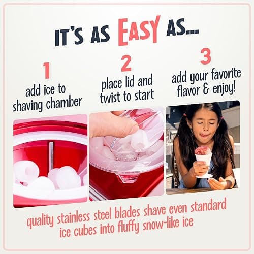 Nostalgia Snow Cone Shaved Ice Machine - Retro Table-Top Slushie Machine Makes 20 Icy Treats - Includes 2 Reusable Plastic Cups & Ice Scoop - Retro Red - Tabletop - Red thumbnail 4