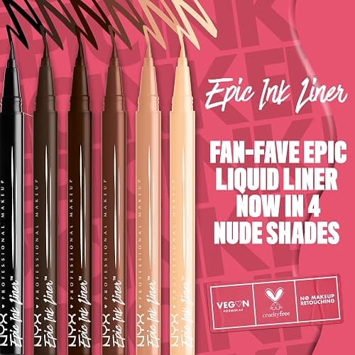 NYX PROFESSIONAL MAKEUP Epic Ink Liner, Waterproof Liquid Eyeliner - Black (Pack Of 2), Vegan Formula thumbnail 7