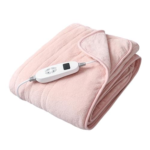 SmartLiving Luxury Heated Electric Throw Blanket – Super Soft Micro Fleece, 10 Heat Settings, Timer Control, Machine Washable, Energy-Efficient (Blush, 130X160CM) - Image 1