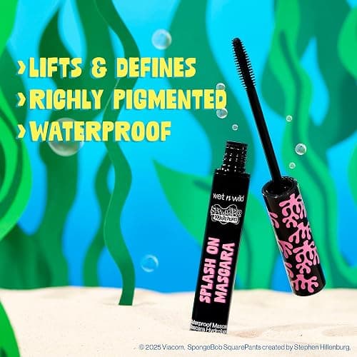 wet n wild SpongeBob Splash On Waterproof Mascara, Bold Black Mascara for Volume, Definition & Long-Lasting Wear, Cruelty Free - Dive Deep thumbnail 3