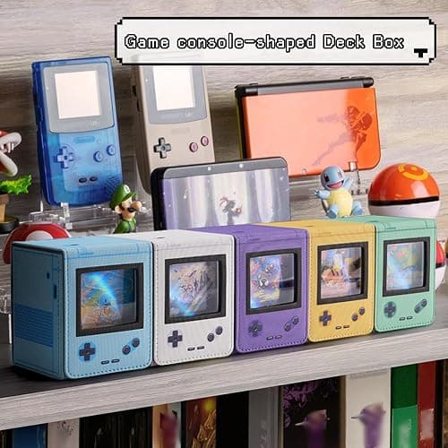 Retro Gaming Console Appearance MTG Deck Box with Commander Display, Card Deck Case Fit 120 Single Sleeved Cards, PU Leather Magnetic Card Storage Box with 2 Dividers, Compatible with TCG/PTCG (Pink) thumbnail 6