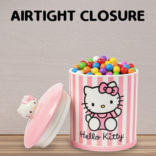 Silver Buffalo Sanrio Hello Kitty Pink Ceramic Cookie Snack Jar (Medium) thumbnail 5