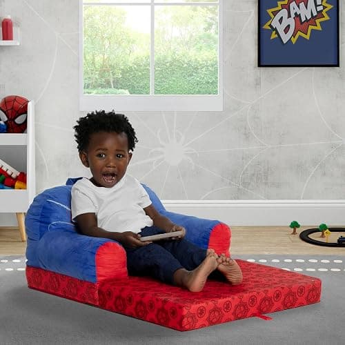 Delta Children - Spidey and His Amazing Friends Cozee Buddy Flip-Out Kids Chair, Red thumbnail 2