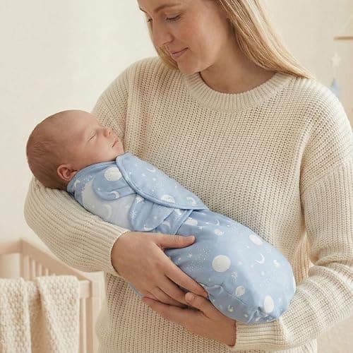 GLLQUEN BABY 3-Pack Baby Swaddle Sack for Newborns 0-3 Months, Adjustable Swaddle Wrap to Prevent Startle Reflex, Soft Breathable Sleep Sack for Boys & Girls, Space & Moon Pattern, Baby Essentials thumbnail 2
