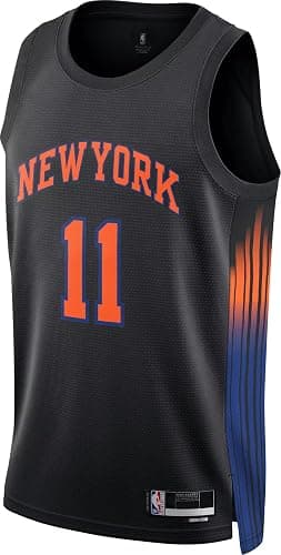 Jalen Brunson New York Knicks NBA Kids Youth 8-20 Black Statement Edition Swingman Jersey thumbnail 2