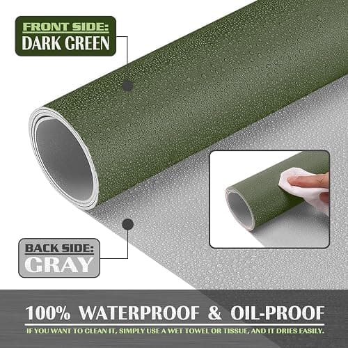 K KNODEL Large Office Leather Desk Mat, Mouse and Keyboard Pad, Computer and Laptop Mat, Desktop Protector and Cover, Writing Pad and Blotter (31.5"x15.7", Dark Green) thumbnail 3