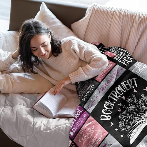 Stbyiz Book Lovers Gifts Blanket 60" x 50", Librarian Appreciation Gifts, Birthday Gift for Readers Women, Reading Blanket for Book Lovers/Nerds/Bookworm thumbnail 4