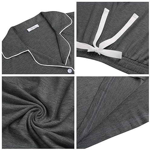 Cherrydew Women Bamboo Viscose Super Soft Comfy Summer Cooling Short Sleeve Button Down Pajama Shorts Set S-XXL thumbnail 4