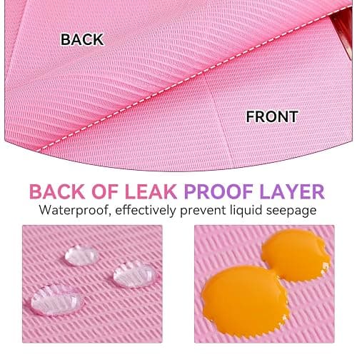 Makartt Disposable Nail Mats: 50 Pcs 3-Layer Absorbent Nail Table Pads with PE Backing, 18 x 13 Inch Nail Desk Protection for Manicure, Pedicure, Acrylic Gel Practice, Salon Home DIY, Pink thumbnail 3