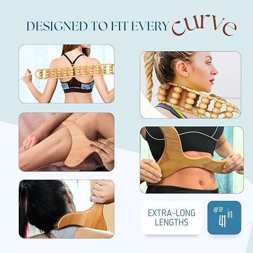 Abundantly Made Co. | 6-Piece Lymphatic Drainage Variety Kit | Wooden, Jade & Silicone Tools for Maderoterapia, Gua Sha, Cupping & Dry Brushing | Body Sculpting, Fascia & Sore Muscle Relief thumbnail 7