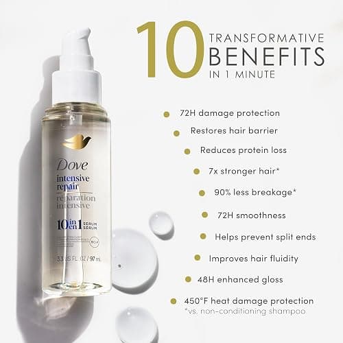 Dove Intensive Repair Amino Serum for Damaged Hair with Bio-Protein Care Technology 3.3 oz thumbnail 3