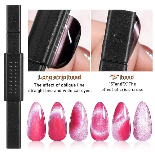 15 PCS Nail Magnet Set, Cat Eye Magnet For Nails Cat Eye Gel Nail Polish Magnet Wand Nails Design Tools Nail-Art DIY Accessories Diverse Glassy Cat-eye Effect thumbnail 6