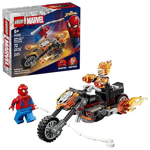 LEGO Marvel Spider-Man vs. Ghost Rider Motorcycle Building Toy for Boys & Girls, Ages 6+ - Super Hero & Villain Playset W/2 Marvel Minifigures - Gift Idea for Kids & Fans - 76335 - Image 1