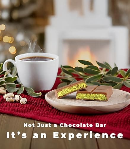 UniqBite Dubai Chocolate Bar Pistachio, 3.17 oz (90gr), Viral Knafeh Chocolate Bar with Pistachio Cream and Kataifi thumbnail 5