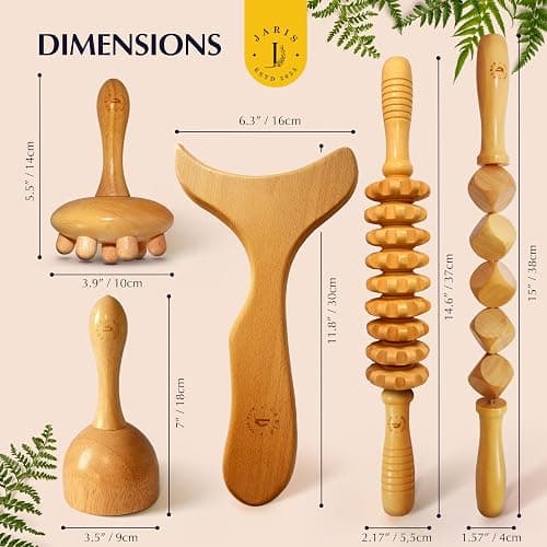JARIS - Maderotherapie- Kit Professionnel Maderothérapie Corps | Abdomen et Cellulite | Kit Complet avec Instructions QR Écologiques | Maderothérapie pour Massages thumbnail 7