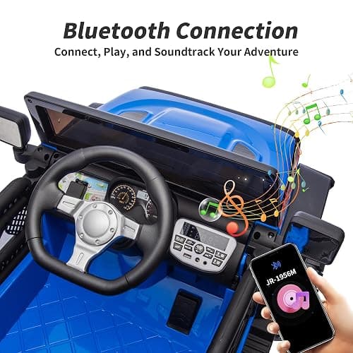 Hikiddo 24V Kids Ride on Car, Kids Electric Vehicles Car Ride on Toy Truck for Toddlers 3-5 w/Remote Control, 400W Motor - Blue thumbnail 7