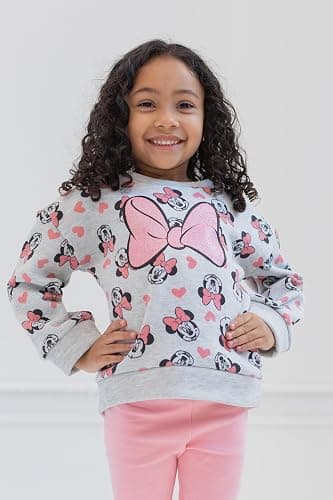 Disney Minnie Mouse Fleece Sweatshirt and Leggings Outfit Set Infant to Big Kid Sizes (12 Months - 14-16) thumbnail 2