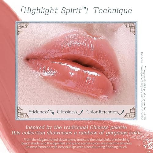 Flower Knows Butterfly Cloud Collar Glossy Lipstick,Hydrating Solid Lip Gloss,Moisturizing Red Tinted Lip Balm,Long Lasting Lip Gloss in Balm for Girls&Women,(C08 Sunset Clouds) thumbnail 8