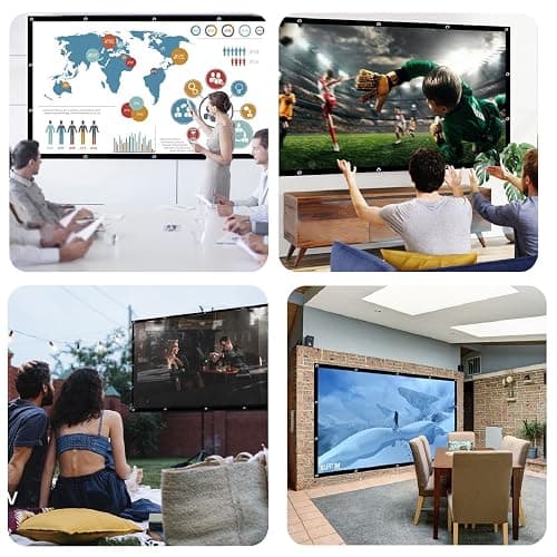 BooLooT Projector Screen Portable Movies Screens 16:9 Foldable Wrinkle-Resistant Fabric with Dual Adhesive/Nail Hooks for Stable Wall Mount, Ideal for Home Theater & Movie Nights (120 inches) thumbnail 6