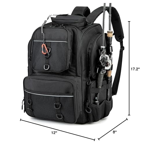 WANOON Fishing Backpack, fishing bag with Rod Holders. Large tackle Backpack Strong Materials thumbnail 2