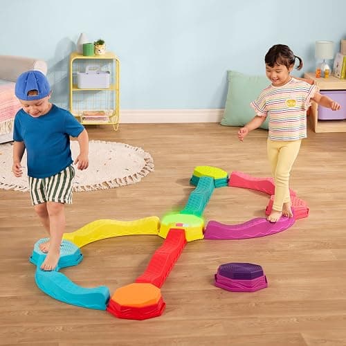 B. toys – Balance Beam for Kids – Musical Games & Activities – 5 Sensory Stones, 8 Wavy Beams & 1 Musical Pod – Indoor & Outdoor Active Play – 3 Years + – Balance & Groove Set thumbnail 3