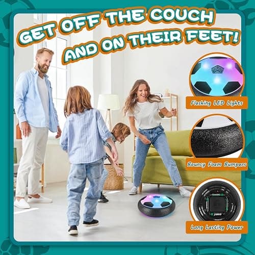 2 Pack Hover Soccer Ball with 8 Pcs Batteries, Air Floating Soccer Toy with LED Lights and Foam Bumper, Indoor Games for Kids 4-8-12, Toys Gifts for 3 4 5 6 7 8 9 Year Old Boys Girls thumbnail 5