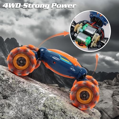Gesture Sensing RC Stunt Car - Boys Girls Toys Age 6-8-12, 4WD Hand Controlled Remote Control Twist Car with Light & Music,Cool Birthday presents and Ideas Gifts for Kids Age 6 7 8 9 10 11 12 YearsOld thumbnail 8