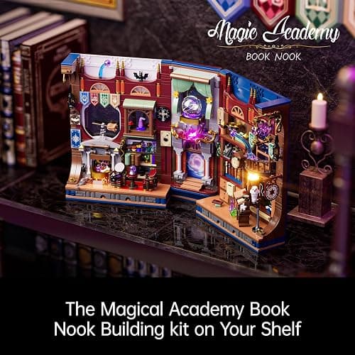 Tweandar Magic Book Nook Building Set with Light. Magic Academy Book Nook Building Kit, DIY Book Nook Building Set for Home Bookshelf Decor for Adults, Teens, Boys, Girls. thumbnail 3