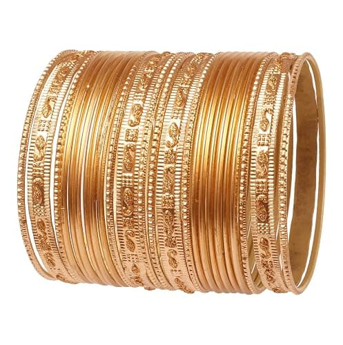 Touchstone "Colorful 2 Dozen Bangle Collection Indian Bollywood Alloy Designer Jewelry Special Large Size Bangle Bracelets Set of 24 in Gold Tone for Women. - Image 1