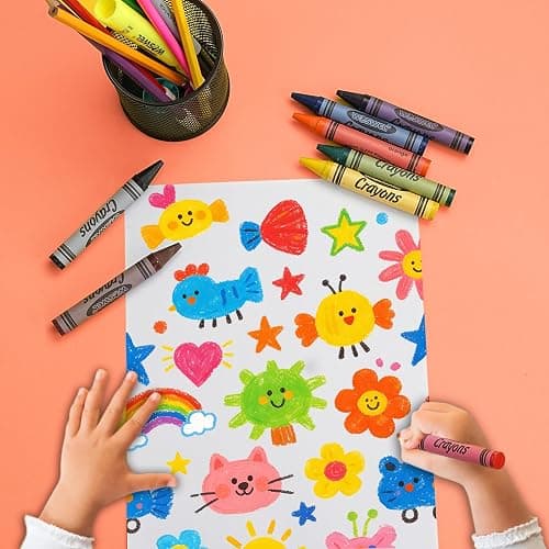WOSWEL Jumbo Crayons Bulk 12 Pack, Fat Crayons for Toddlers 1-3, Non-Toxic Easy-Grip for Kids Ages 2-4, 8 Bright Colors, Safe Art Supplies for Coloring Books & School Projects thumbnail 2