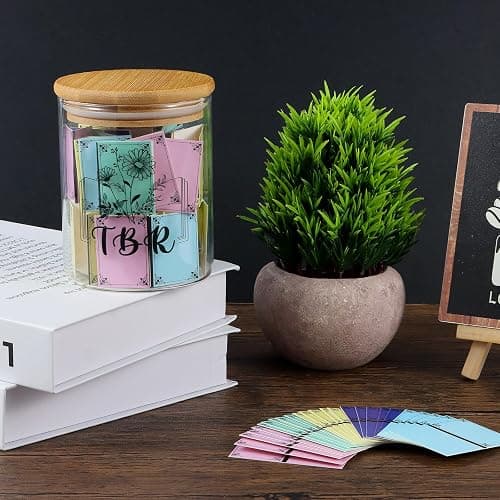 TBR Jar Gifts for Book Lovers Reading Accessories To Be Read List Jar with 100 Colorful Notes Bookish Bookworm Gift for Book lover (Style 1) thumbnail 5