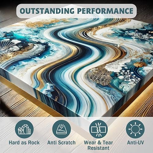 IGaiety Epoxy Resin 32 OZ, Epoxy Resin Kit, Crystal Clear Resin Not Yellowing Epoxy Kit Self-Leveling & Bubble-Free for Beginner Coating Casting DIY Jewelry Making Art Crafts (16 OZ+16 OZ) thumbnail 3