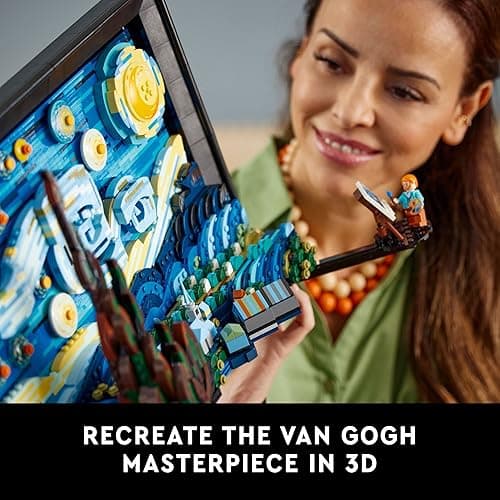 LEGO Ideas Vincent Van Gogh The Starry Night - 3D Puzzle Building Set for Adults, Ages 18+ - Beautifully Detailed Home Wall Art Decor - Gift Ideas for Artists - 21333 - Standard Packaging thumbnail 3