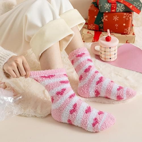 Nimalpal Fuzzy Socks for Women, Super Soft Warm Cozy Socks for Womens Winter 5 Pairs thumbnail 3