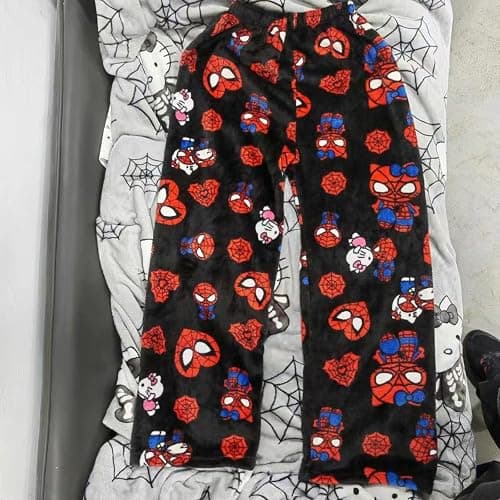 Pyjama Hose Damen Pyjamahose Lang Flanell Schlafanzug Hosen Schlafanzughose Anime Cartoon Kawaii Kuschelig Weich Bequeme Warm Flauschig Y2k Casual Frauen Männer Schlafhose für Zuhause Lounge thumbnail 3