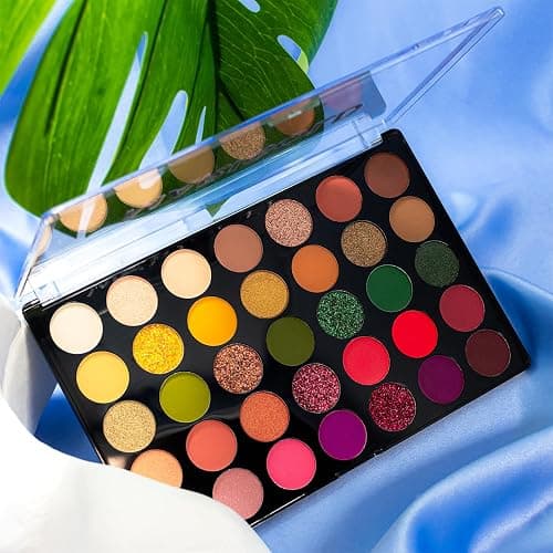 Profusion Cosmetics Marigold 35 Shade Eyeshadow Palette – Multicolor Blendable Natural Shades in Matte, Shimmer, and Glitter Finishes, Long-Wear Formula, Vegan & Cruelty-Free Makeup thumbnail 8