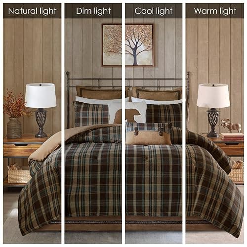 Woolrich Rustic Lodge Cabin Comforter Set - All Season Down Alternative Warm Bedding Layer and Matching Shams, Oversized Queen, Hadley Plaid, Multi thumbnail 2