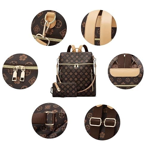 Makes Backpack Purse for Women PU Leather Travel Satchel Handbag Convertible Design Bag with Purse thumbnail 6