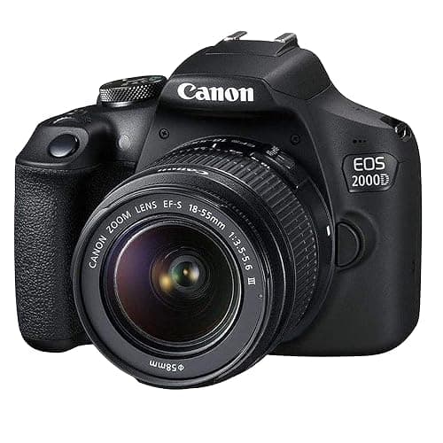 Canon EOS 2000D / Rebel T7 DSLR Camera w/EF-S 18-55mm F/3.5-5.6 Zoom Lens + 64GB Memory, LED Video Light, Case, Gripster Tripod, and More (Essential Bundle) (Renewed) thumbnail 2