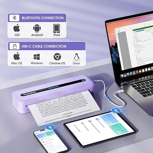 Phomemo M832 Portable Thermal Printer, Portable Printers Wireless for Travel, Inkless Bluetooth Printer for Phone Laptop, Small Printer Support 8.5'' x 11''/A4/4.33''/3.15''/2.08'' Thermal Paper thumbnail 4