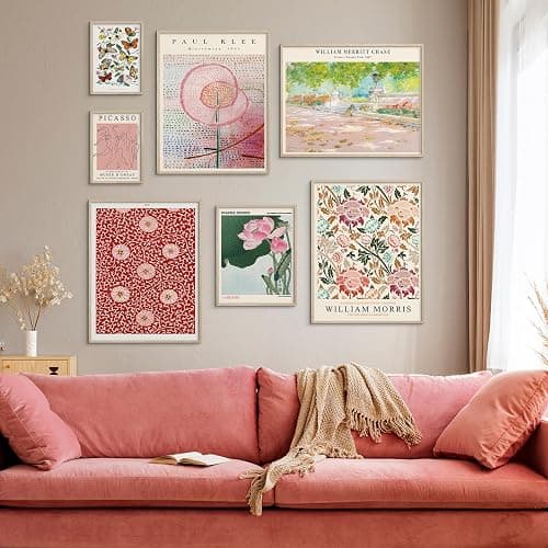 Habseligkeit Flower Posters for Room Aesthetic, Boho Wall Art Prints, Unique Vintage Wall Decor Aesthetic Eclectic Home Decor Bedroom Living Room Unframed, Set of 7 thumbnail 3