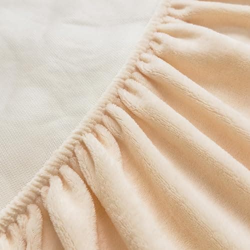 H&D Bedding Queen Sheet Set – 3 Piece Bed Sheets for Queen Size Bed, Luxury Soft and Breathable Faux Fur, Includes 1 Comfy Bubble Sheet, and 2 Pillowcases (Ivory, 3-Piece Set) thumbnail 5